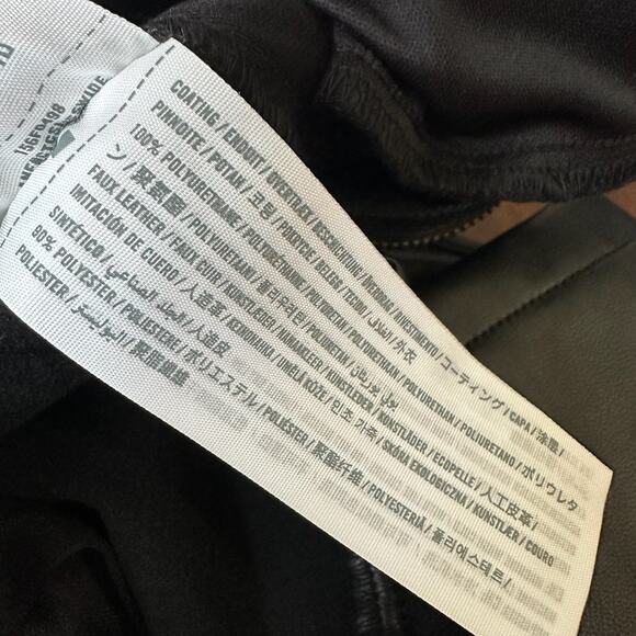 ABERCROMBIE & FITCH The 90s Straight Pants Black Vegan Leather Moto - Picture 9 of 13